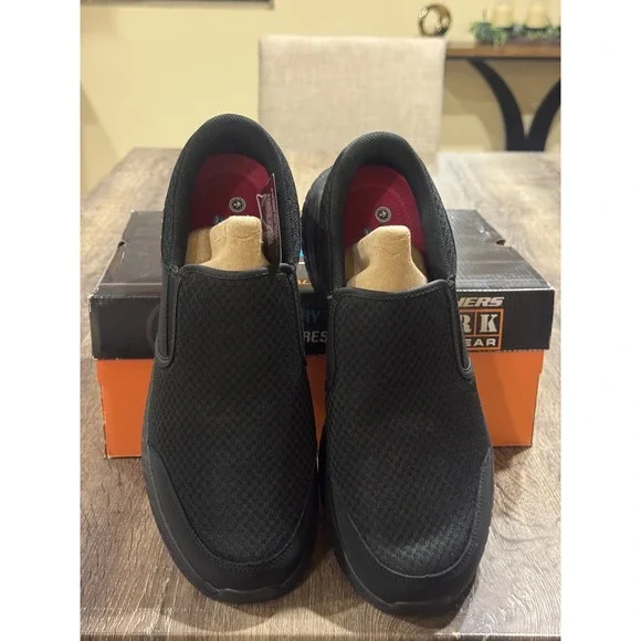 Skechers Work Squad SR-Urgran Mens 10 Black Slip Resistant Shoes 200273/BLK - Picture 5 of 9